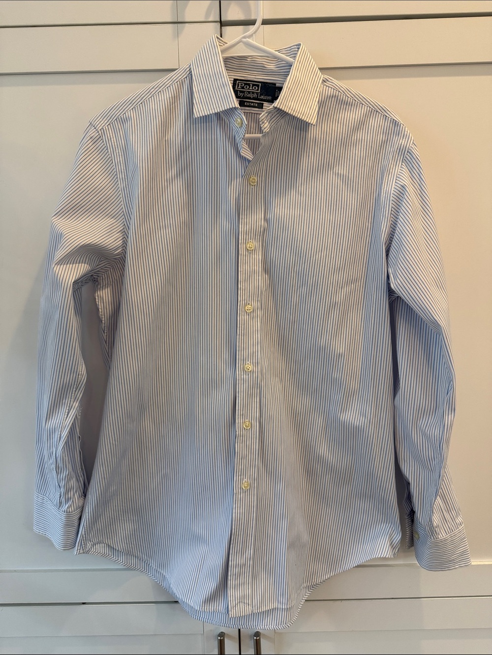 Polo Ralph Lauren Estate Blue Stripe Dress Shirt Men’s 15.5 Cotton Button Down